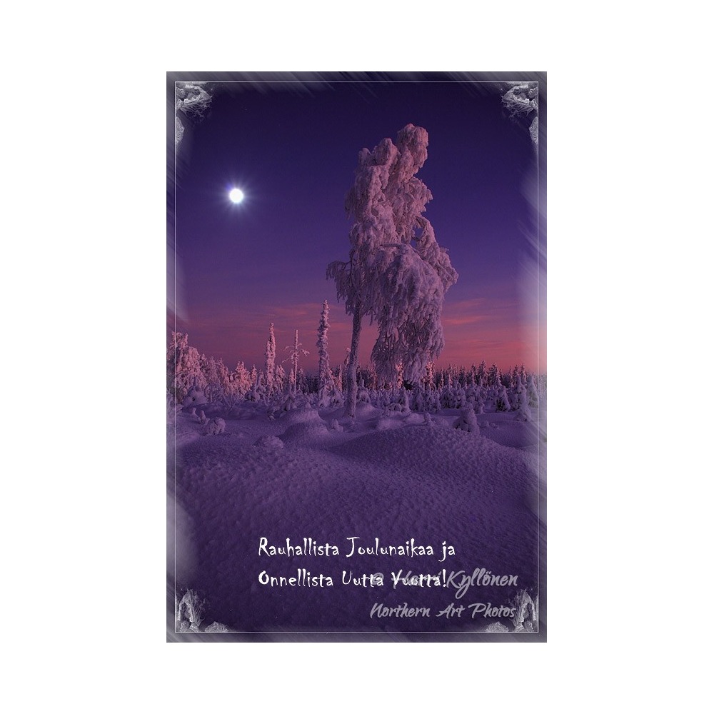 Kaamosvalo ja kuutamo II - 10x15cm joulukortti